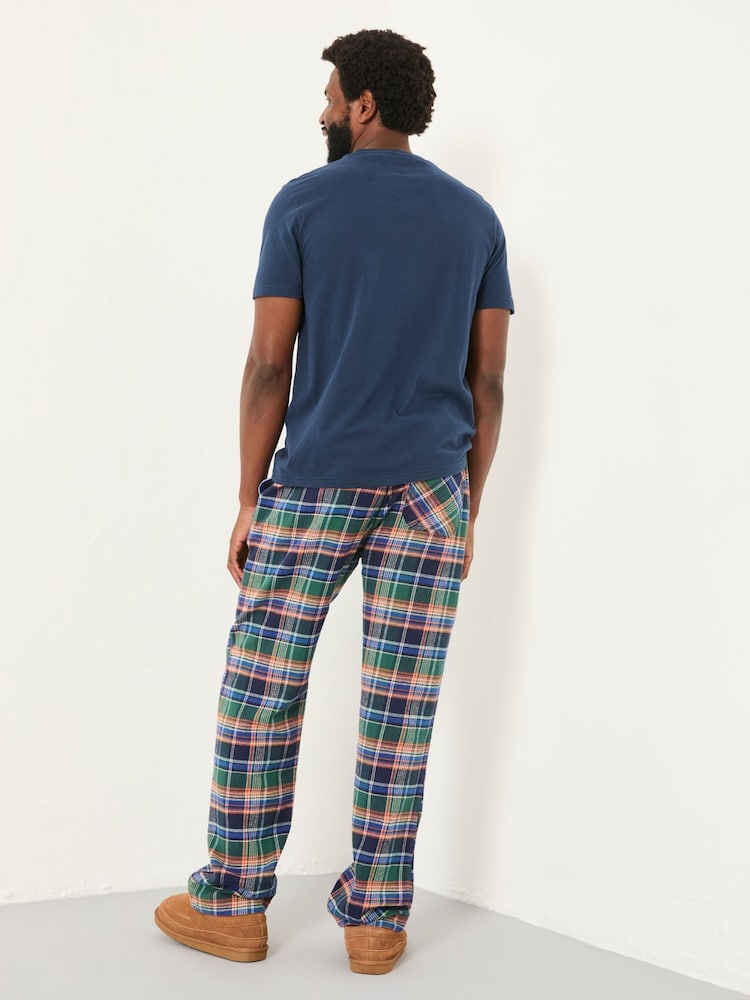 FatFace Milburn Cobalt Blue Check Pyjama Bottoms - Image 2 of 5 FatFace Milburn Cobalt Blue Check Pyjama Bottoms - Image 2 of 5