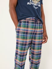 FatFace Milburn Cobalt Blue Check Pyjama Bottoms - Image 4 of 5