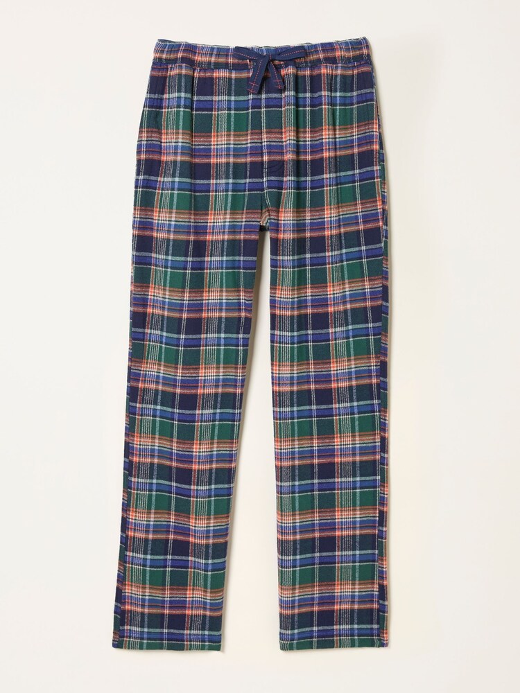 FatFace Milburn Cobalt Blue Check Pyjama Bottoms - Image 5 of 5