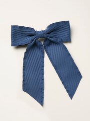 FatFace Blue Textured Hair Bow - Image 1 of 2