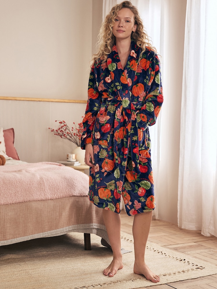 Bath & Body Works Navy Cosy Robe - Image 2 of 8 Bath & Body Works Navy Cosy Robe - Image 2 of 8