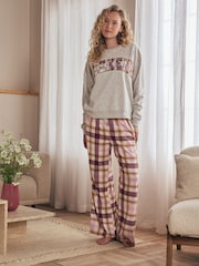 Bath & Body Works Grey Weekend Sweat Check Pyjamas - Image 1 of 4