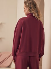 Bath & Body Works Burgundy Red Half Zip Sweatshirt - Image 2 of 4
