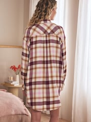 Bath & Body Works Rust Brown Check Night Shirt - Image 3 of 4