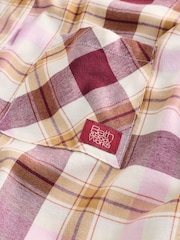 Bath & Body Works Rust Brown Burgundy Check Night T-Shirt - Image 7 of 8
