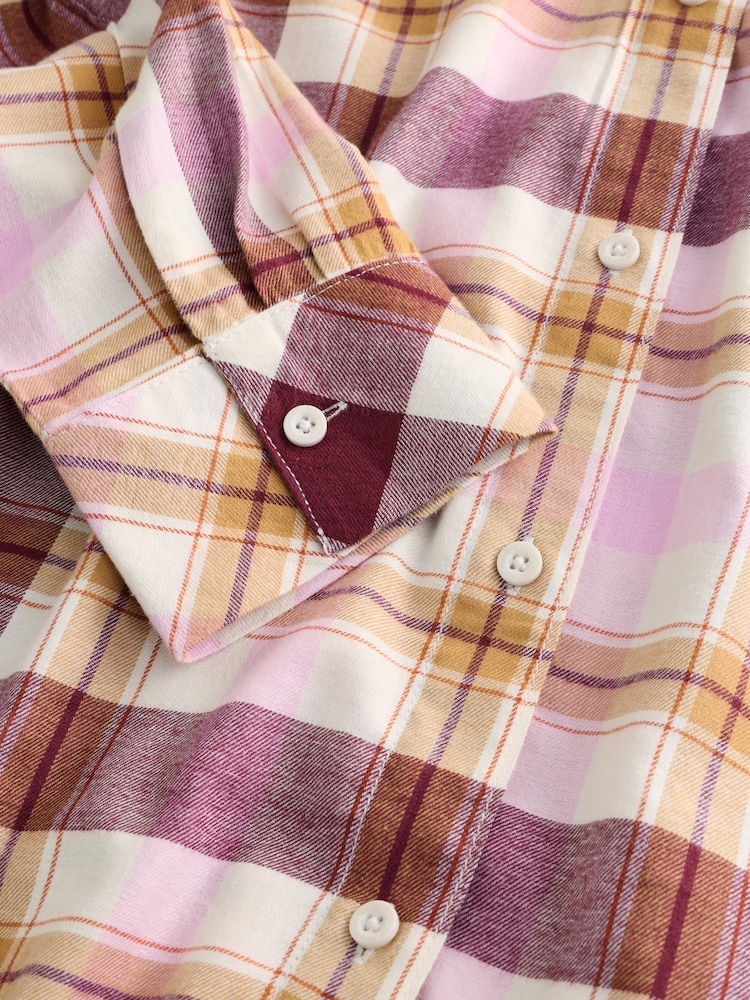 Bath & Body Works Rust Brown Burgundy Check Night T-Shirt - Image 8 of 8