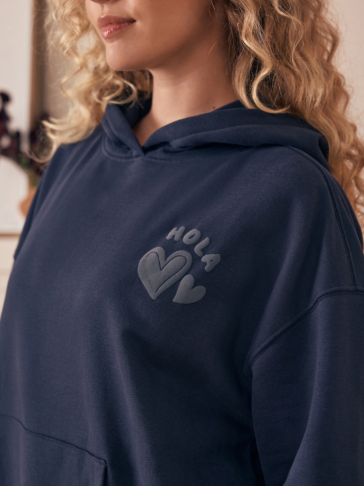 Bath & Body Works Navy Puff Printed Back Placement Hoodie - Image 5 of 5
