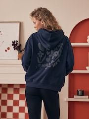 Bath & Body Works Navy Puff Printed Back Placement Hoodie - Image 6 of 7
