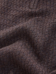 Castanho - Blusa texturizada com decote em um quarto e zíper, corte regular - Imagem 8 de 8