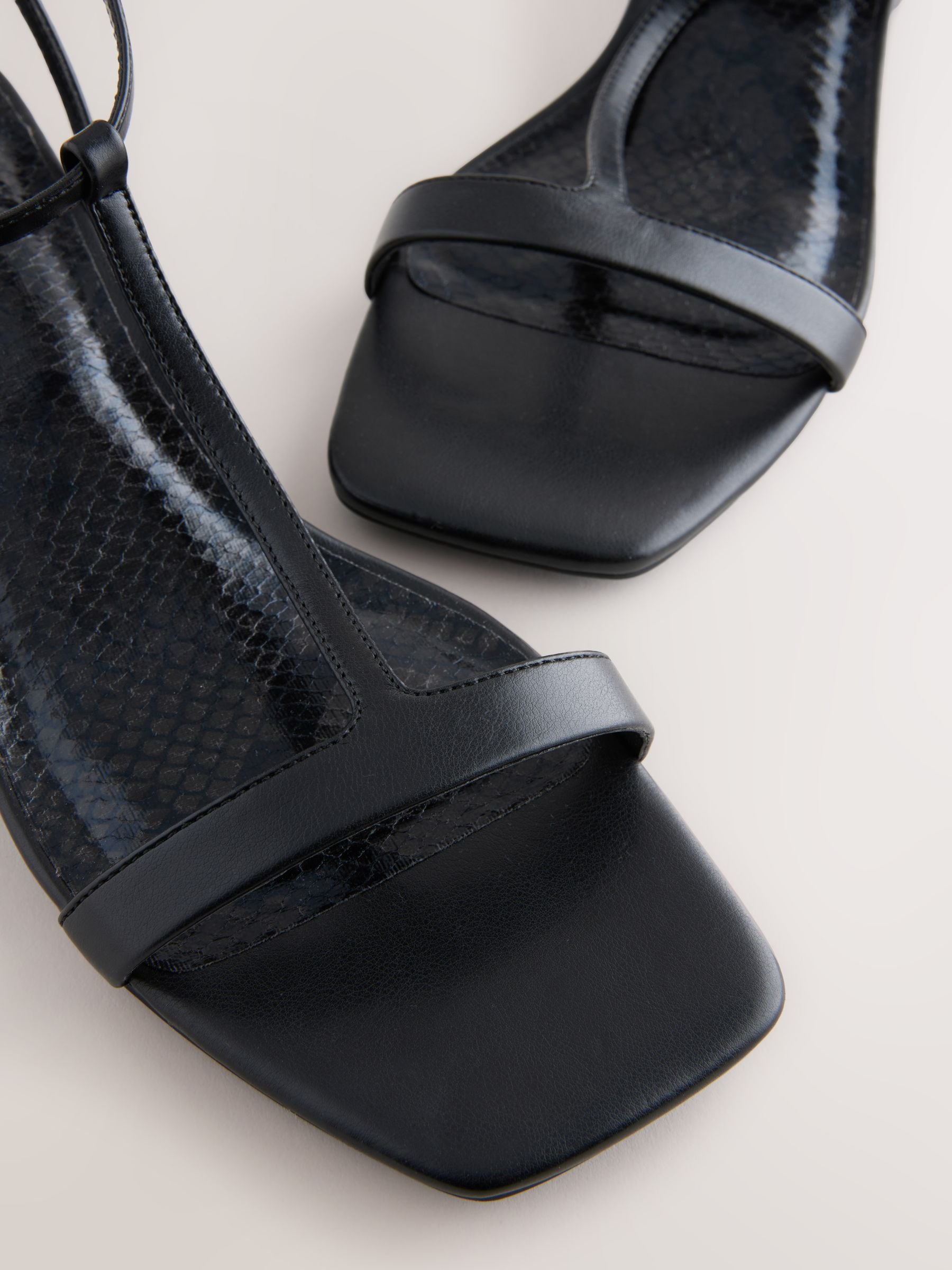 Buy Black Standard/Wide Fit Forever Comfort® Low Block Strappy