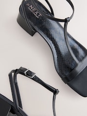 Black Standard/Wide Fit Forever Comfort® Low Block Strappy Sandals - Image 7 of 7