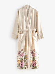 Laura Ashley Champagne Gold Uffington Roses Long Line Robe - Image 7 of 11