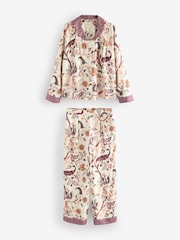 Laura Ashley Plum Purple Claudina Viscose Button Through Pyajamas - Image 7 of 13