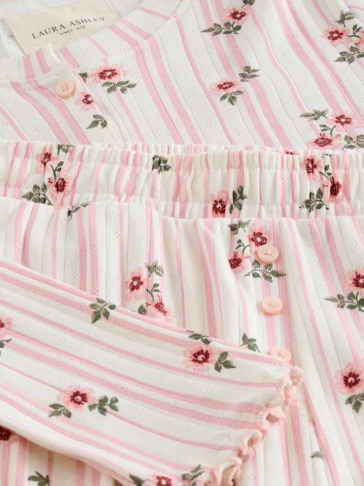 Laura Ashley Pink Ditsy Pointelle Long Sleeve Pyjamas - Image 9 of 9 Laura Ashley Pink Ditsy Pointelle Long Sleeve Pyjamas - Image 9 of 9