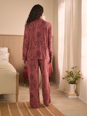 لون روزوود - طقم بيجامة Josette بأزرار كاملة من Laura Ashley - صورة 2 من 10