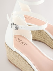 White Forever Comfort® Round Toe Flatform Espadrilles Wedges Sandals - Image 3 of 6