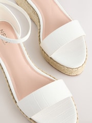 White Forever Comfort® Round Toe Flatform Espadrilles Wedges Sandals - Image 4 of 6