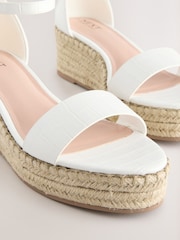 White Forever Comfort® Round Toe Flatform Espadrilles Wedges Sandals - Image 6 of 6