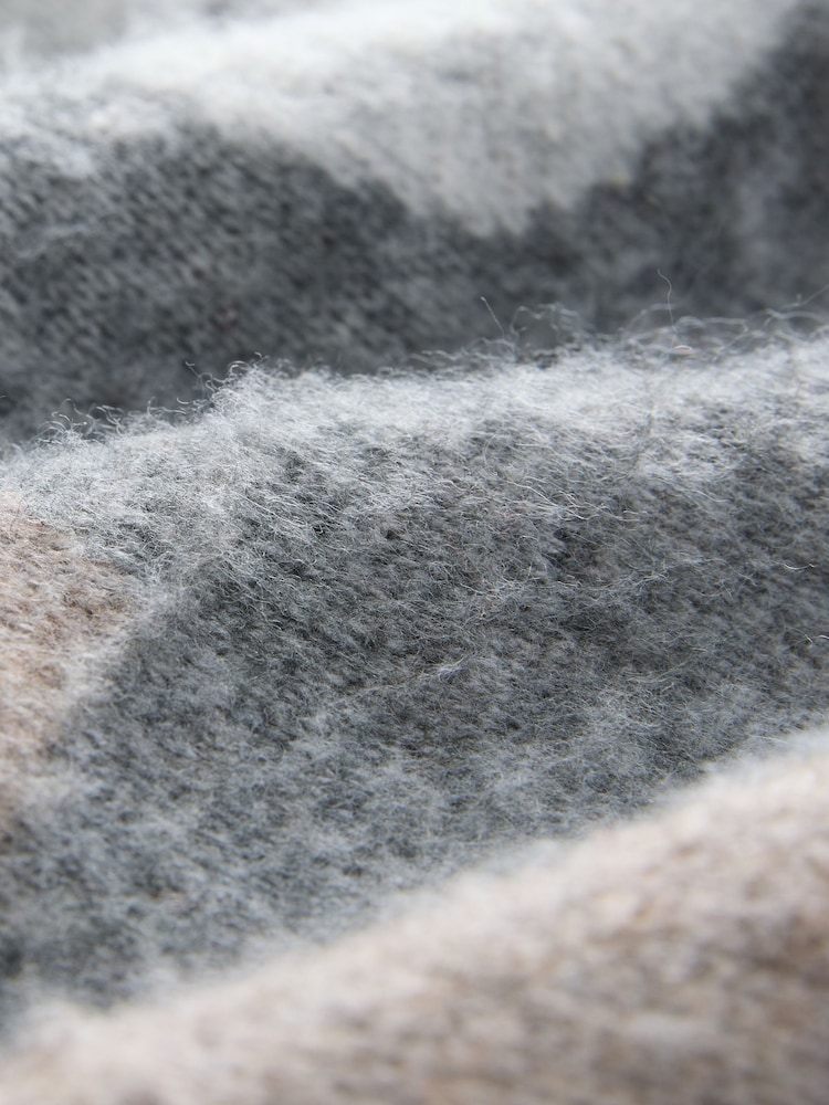 Neutral Relaxed Fit Camo Pattern Crew Neck Jumper with Wool - Image 7 of 7