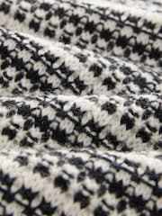 Black/White Regular Fit Striped Crew Neck Jumper with Wool - Image 6 of 7