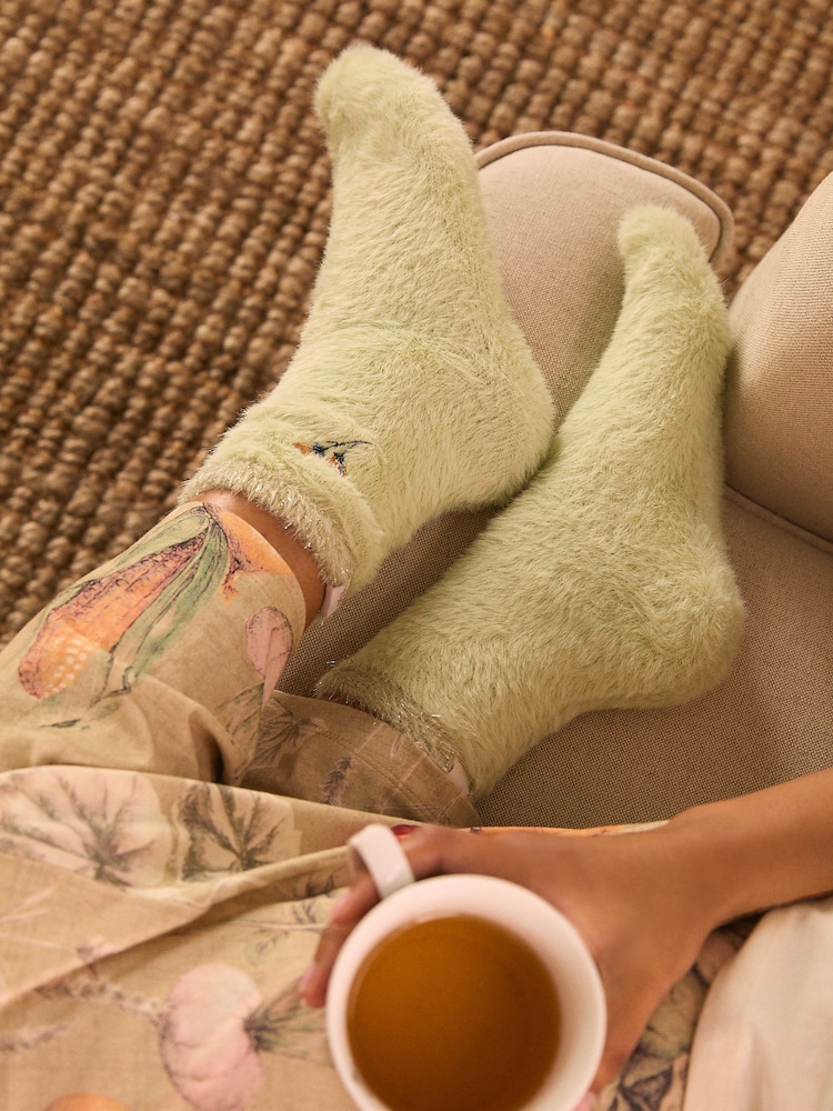 Laura Ashley Sage Green Cosy Socks 1 Pack - Image 2 of 6