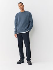 Azul - Relaxed Fit Cosy Crew Neck Jumper with Wool - Imagem 2 de 8