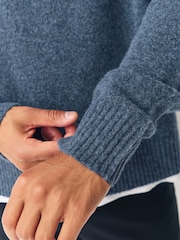 Azul - Relaxed Fit Cosy Crew Neck Jumper with Wool - Imagem 5 de 8
