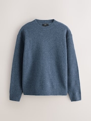 Azul - Relaxed Fit Cosy Crew Neck Jumper with Wool - Imagem 6 de 8