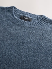 Azul - Relaxed Fit Cosy Crew Neck Jumper with Wool - Imagem 8 de 8