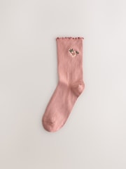 Laura Ashley Pink/Cream Pointelle Socks 2 Pack - Image 3 of 8