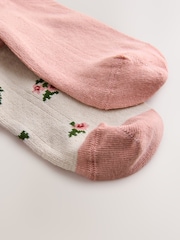 Laura Ashley Pink/Cream Pointelle Socks 2 Pack - Image 5 of 8