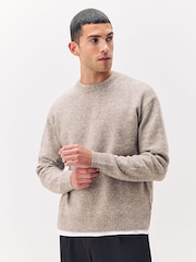 Neutro - Relaxed Fit Cosy Crew Neck Jumper with Wool - Imagem 1 de 7