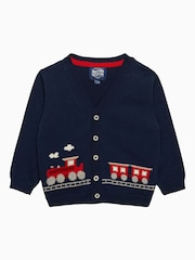 Trotters London Little Blue Train Cardigan - Image 1 of 3