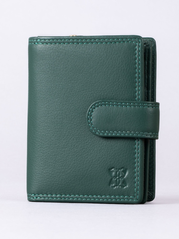 Lakeland Leather Bottle Green Small Leather Tab Purse - Image 1 of 5