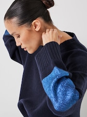 Hush Blue Livvy Merino Wool Detachable Roll Neck Jumper - Image 4 of 5