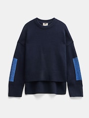 Hush Blue Livvy Merino Wool Detachable Roll Neck Jumper - Image 5 of 5