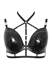 Sutiãs acolchoados Yours Curve com tiras de PU brilhantes - Imagem 5 de 6