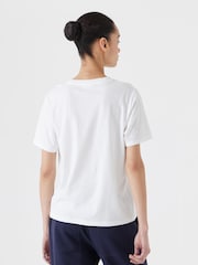 Hush White Star Graphic Slub 100% Cotton T-Shirt - Image 2 of 4