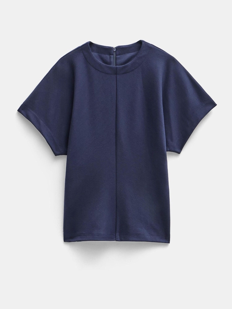 Hush Blue Seam Detail Short Sleeve Top - Image 5 of 5