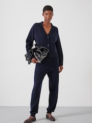 Hush Blue Daisy Merino Wool V-Neck Cardigan - Image 4 of 5