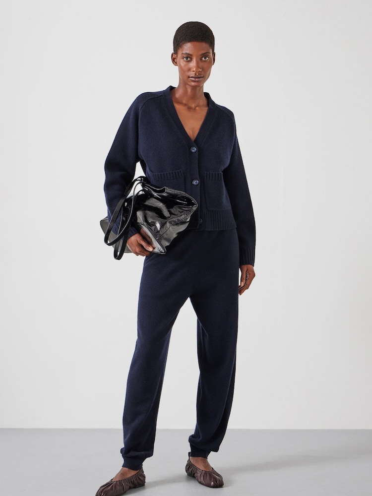 Hush Blue Daisy Merino Wool V-Neck Cardigan - Image 4 of 5