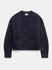 Hush Blue Daisy Merino Wool V-Neck Cardigan - Image 5 of 5