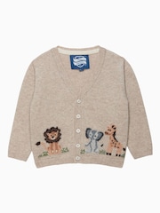 Trotters London Little Natural Augustus & Friends Cardigan - Image 1 of 3