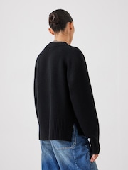Hush Black Erica Merino Wool V-Neck Jumper - Image 2 of 5