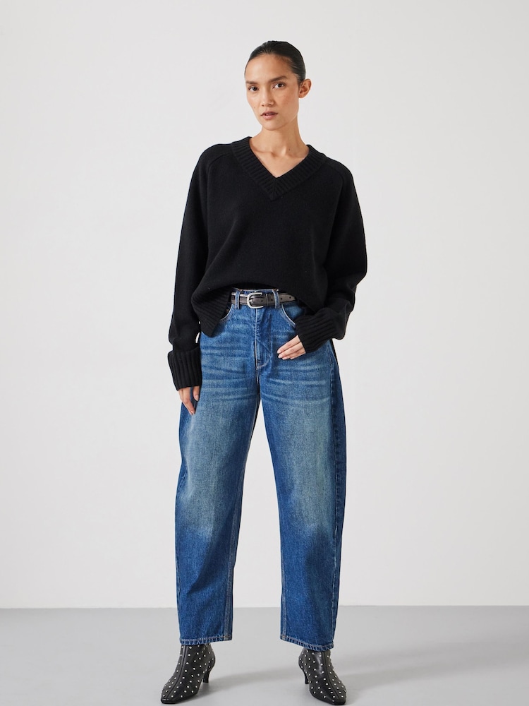 Hush Black Erica Merino Wool V-Neck Jumper - Image 4 of 5