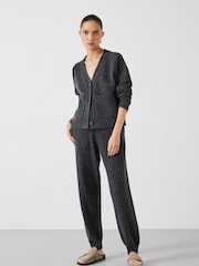Hush Grey Daisy Merino Wool V-Neck Cardigan - Image 3 of 5