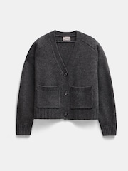 Hush Grey Daisy Merino Wool V-Neck Cardigan - Image 5 of 5