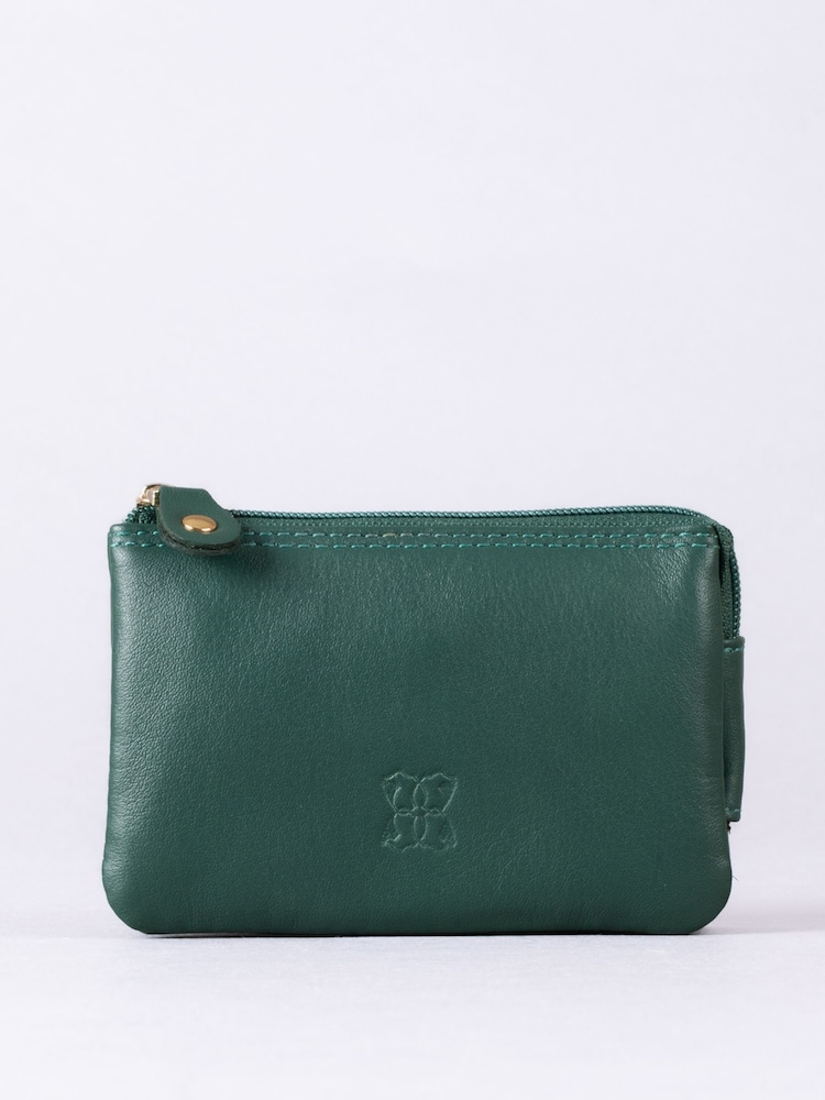 Lakeland Leather Bottle Green Multi Pocket Coin Purse - Image 2 of 5