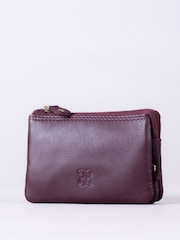 Lakeland Leather Burgundy Red Multi Pocket Coin Purse - Image 1 of 5