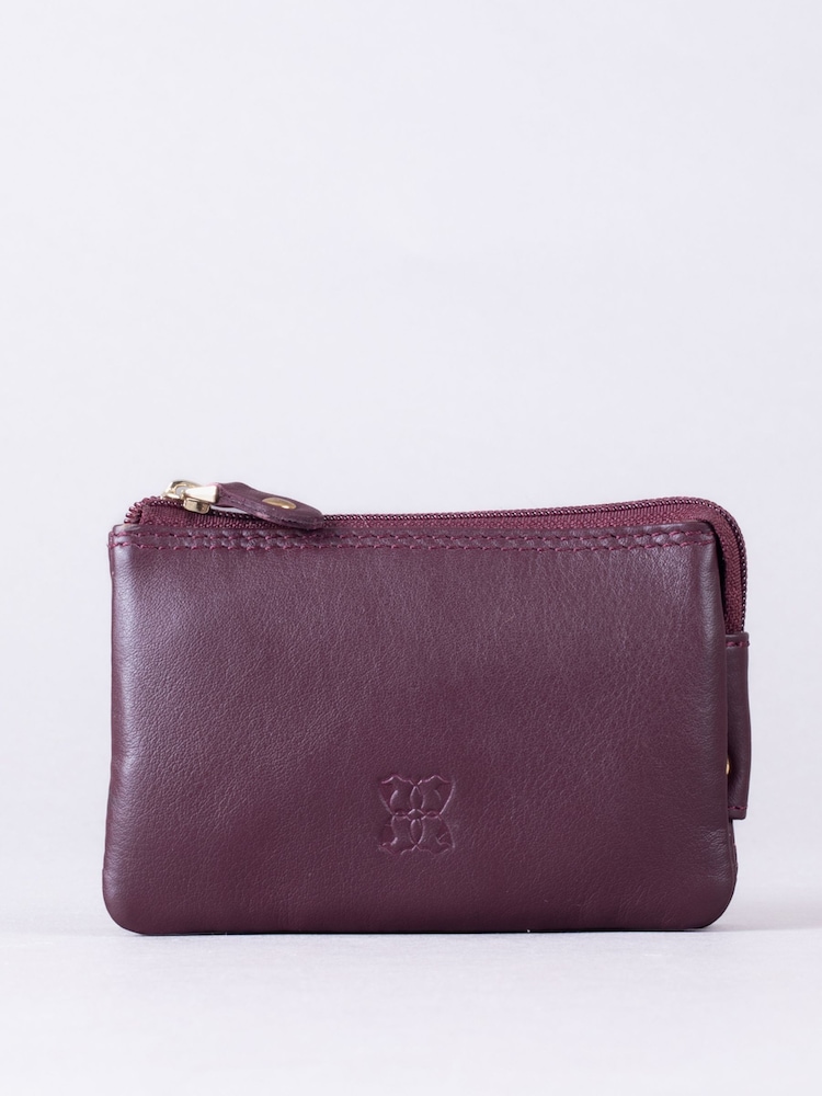 Lakeland Leather Burgundy Red Multi Pocket Coin Purse - Image 2 of 5